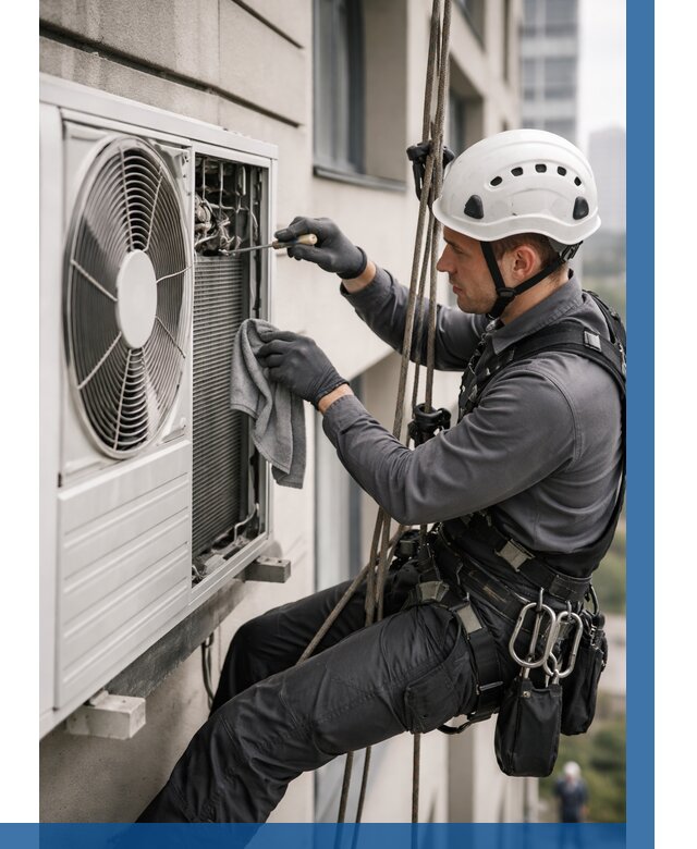 Обслуживание внешнего блока кондиционера в Асбесте от 2729 р.ВЫСОТНИК-Сбс