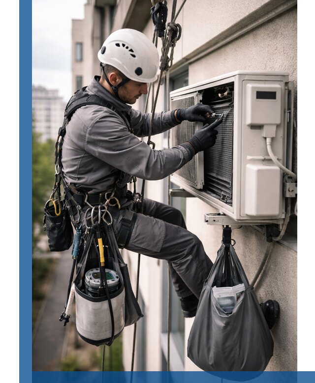 Обслуживание внешнего блока кондиционера в Асбесте профессионально