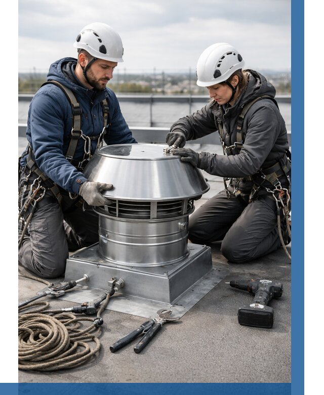 Установка дефлекторов на кровле в Асбесте от 4548 р. | ВЫСОТНИК-Сбс