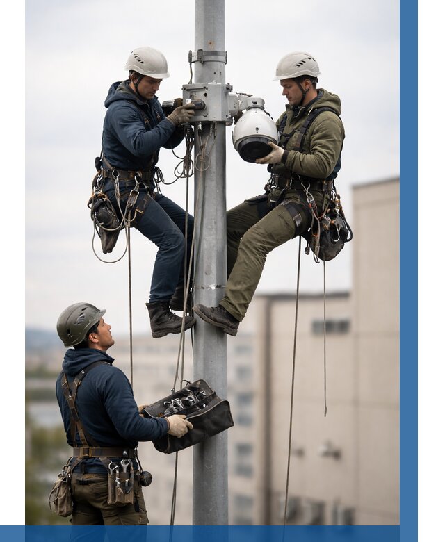 Установка видеокамер на мачте в Асбесте от 8591 р. | ВЫСОТНИК-Сбс