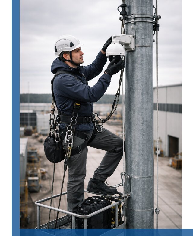Профессиональная установка видеокамер на мачте в Асбесте