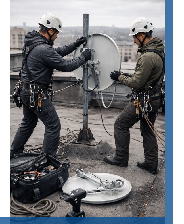 Демонтаж антенн на крыше в Асбесте от 4548 р. | ВЫСОТНИК-Сбс