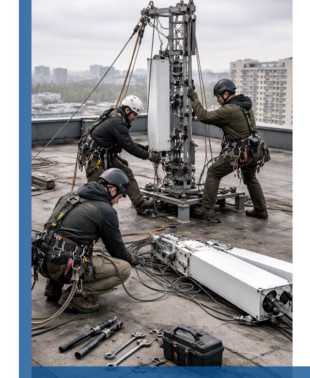 Демонтаж антенн на крыше зданий в Асбесте с гарантией