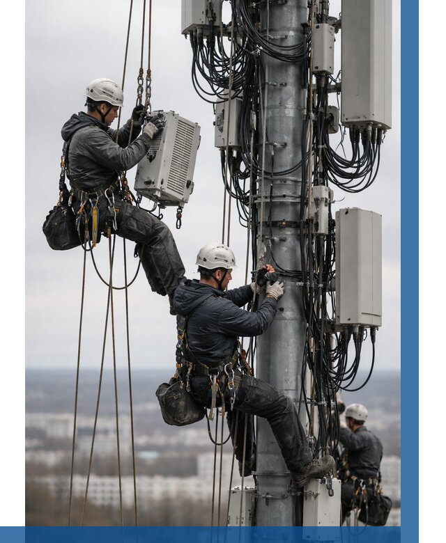 Монтаж оборудования связи на мачте в Асбесте от 7580 р. | ВЫСОТНИК-Сбс