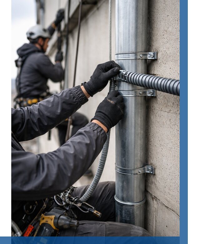 Монтаж гофры для кабеля в Асбесте от 303 р. | ВЫСОТНИК-Сбс