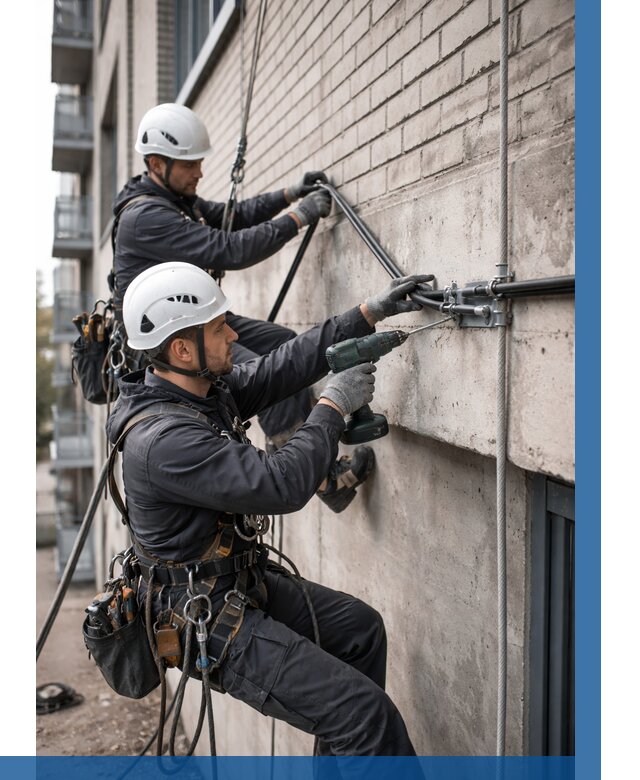 Крепление кабеля на фасаде в Асбесте от 354 р. | ВЫСОТНИК-Сбс