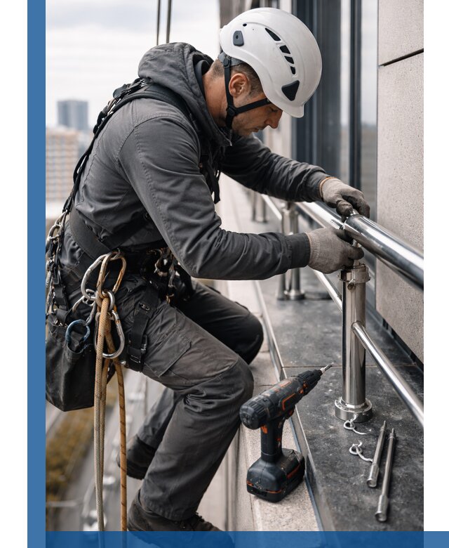 Монтаж ограждений на высоте в Асбесте для зданий и конструкций