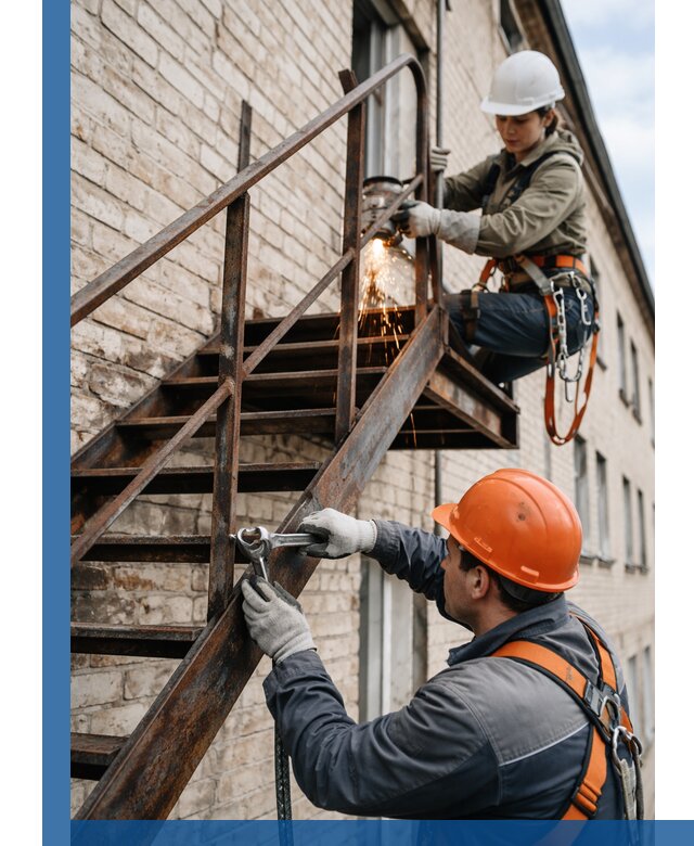 Ремонт и восстановление пожарных лестниц с выездом в Асбесте