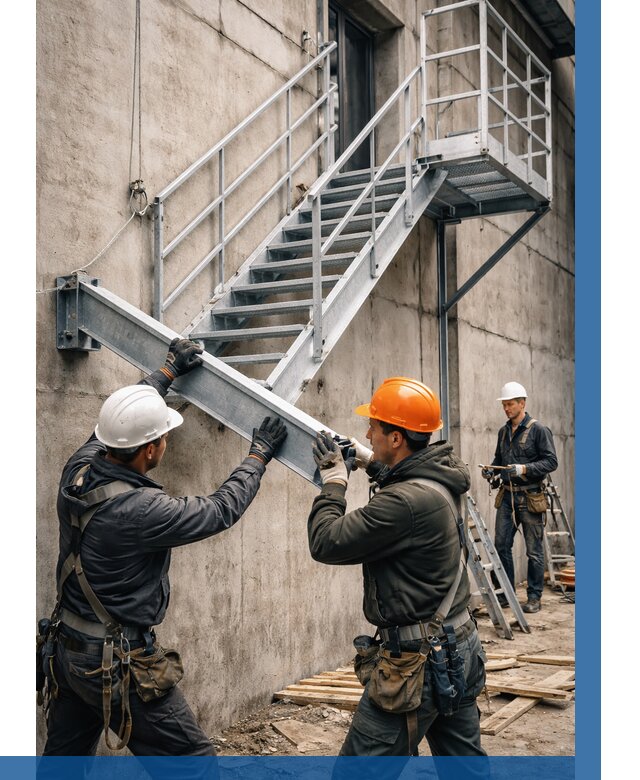 Монтаж металлических лестниц в Асбесте от 15161 р. | ВЫСОТНИК-Сбс