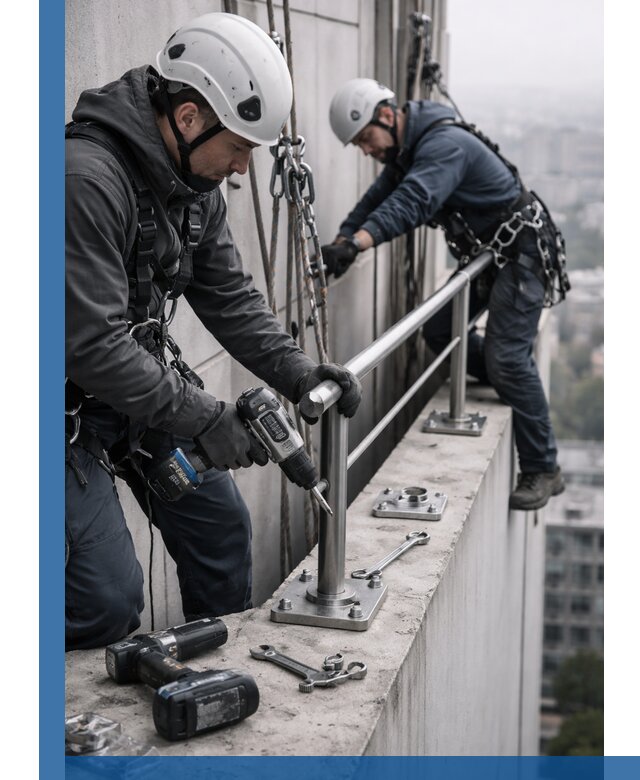 Монтаж перил на высоте в Асбесте для жилых и промобъектов