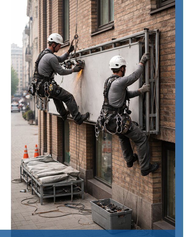 Демонтаж рекламной вывески в Асбесте от 6570 р. | ВЫСОТНИК-Сбс