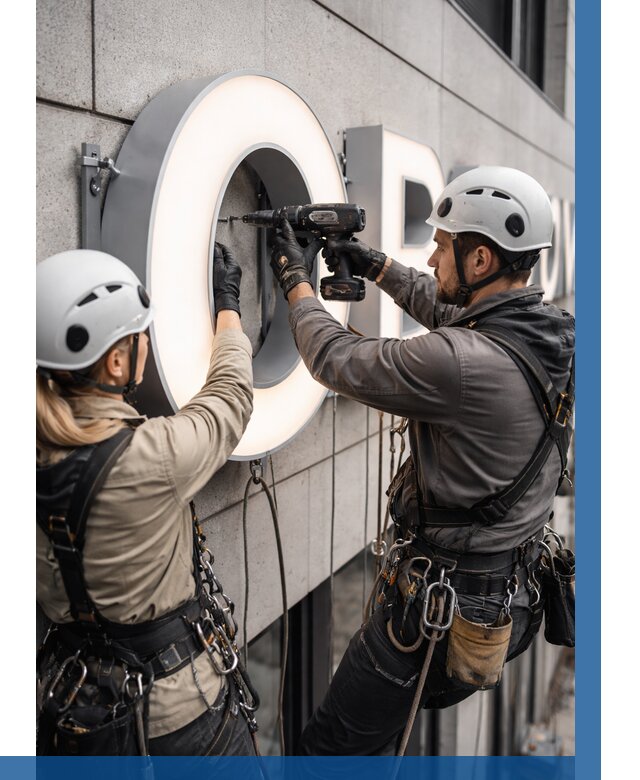 Монтаж световых букв в Асбесте от 3032 р. под ключ ВЫСОТНИК-Сбс