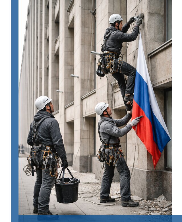 Профессиональная установка флагов на фасаде в Асбесте