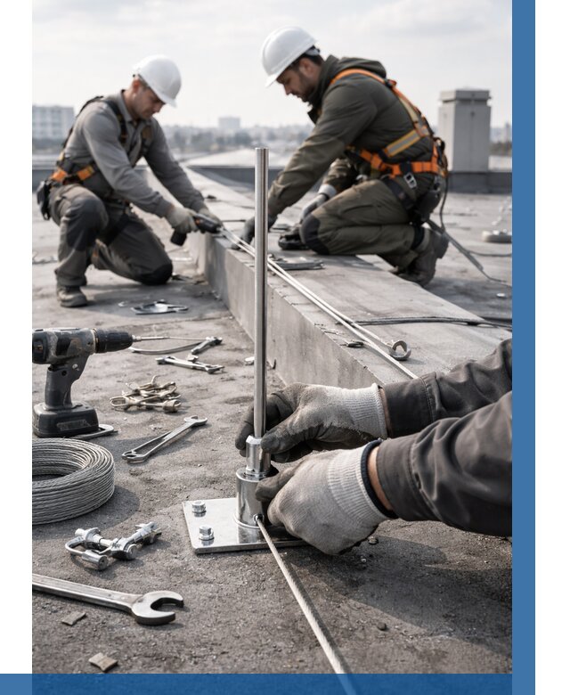 Монтаж молниезащиты на кровле в Асбесте цена от 25268 р. | ВЫСОТНИК-Сбс