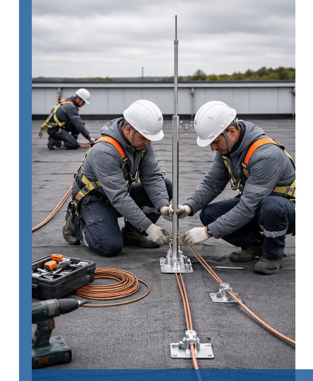 Монтаж молниезащиты на кровле в Асбесте под ключ с гарантией