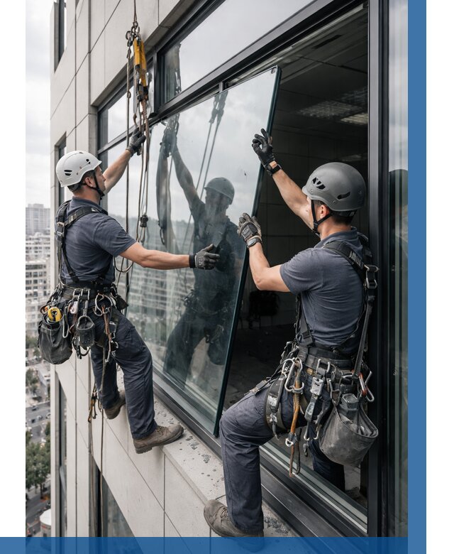 Замена стеклопакетов на высоте в Асбесте от 5559 р. | ВЫСОТНИК-Сбс