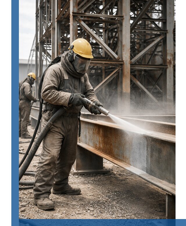 Пескоструйная очистка металлоконструкций в Асбесте промышленная