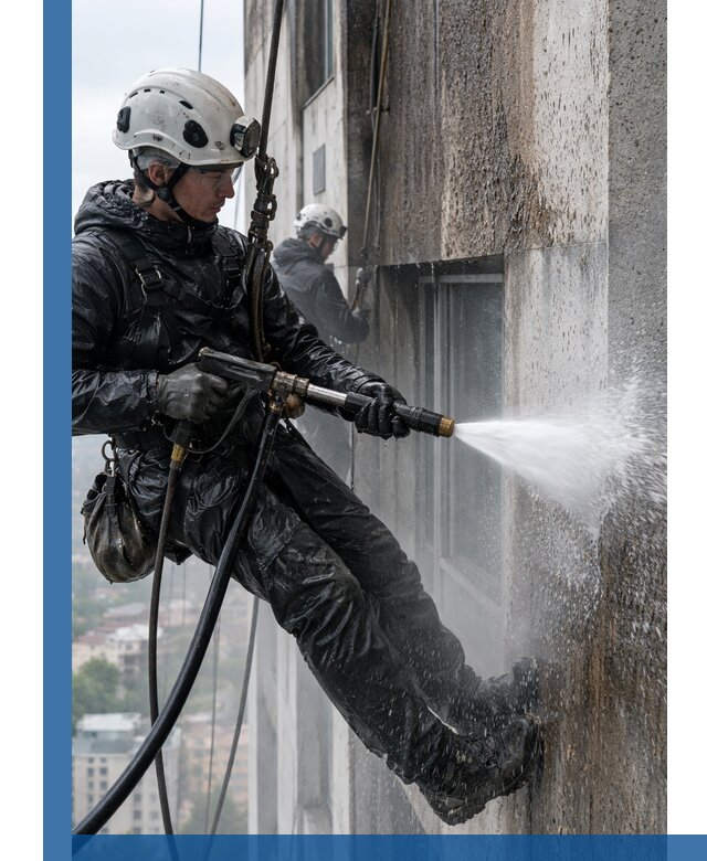 Гидроструйная очистка фасадов и конструкций в Асбесте