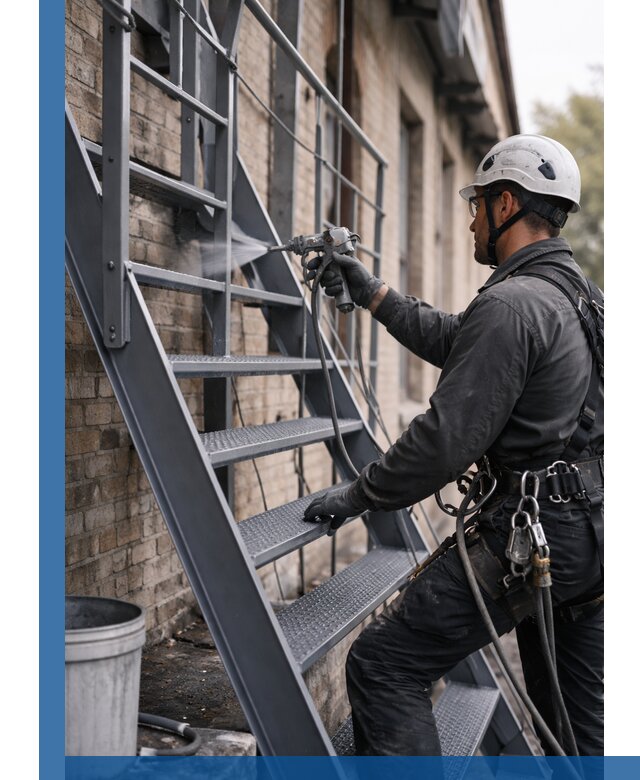 Покраска и антикоррозионная защита пожарных лестниц в Асбесте