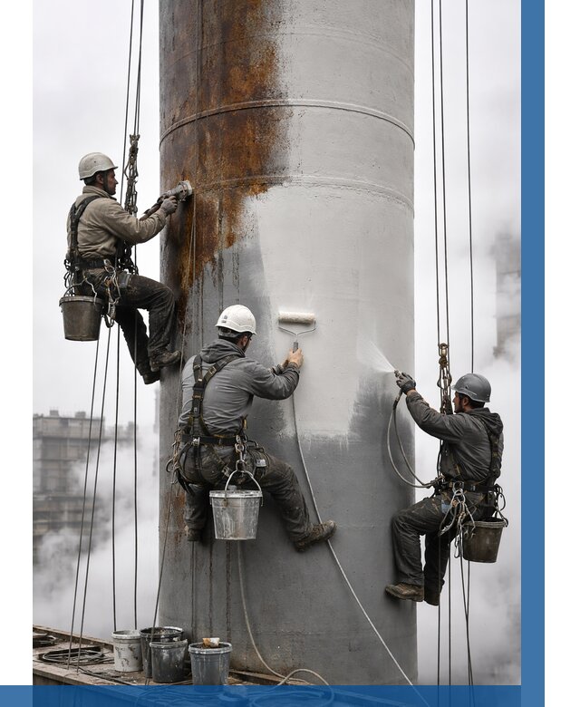 Покраска дымовых труб в Асбесте от 8591 р. | ВЫСОТНИК-Сбс