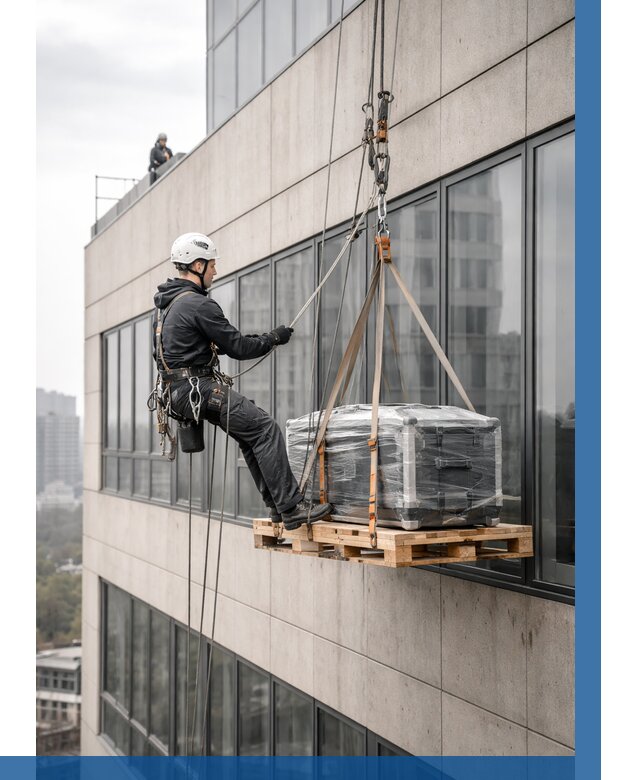 Спуск груза по фасаду в Асбесте от 3537 р. | ВЫСОТНИК-Сбс
