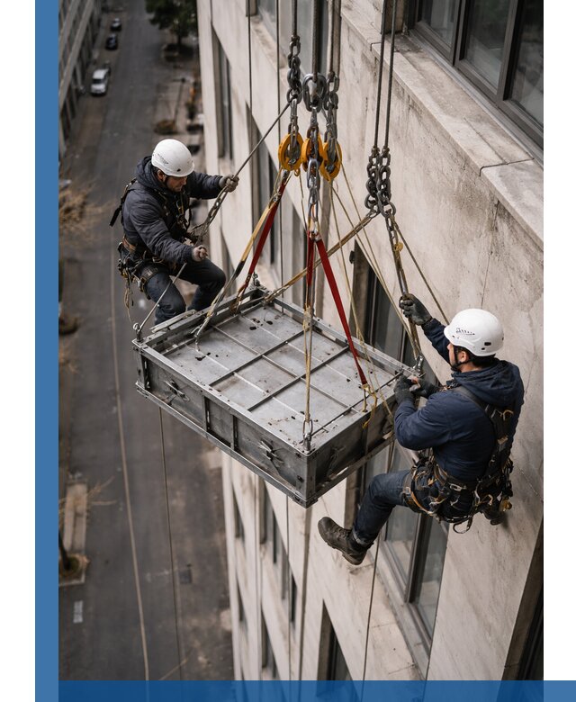 Спуск и подъем грузов по фасаду в Асбесте для зданий