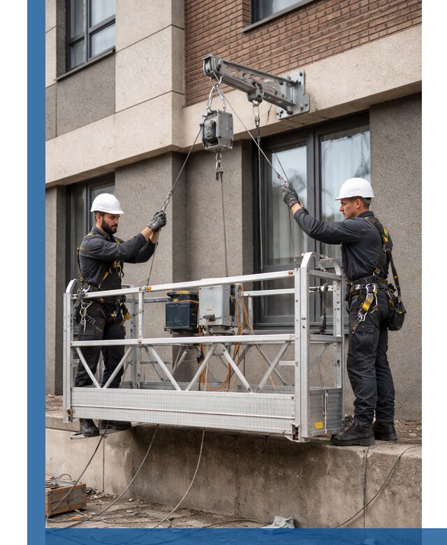 Монтаж и подъем фасадной люльки в Асбесте с гарантией безопасности