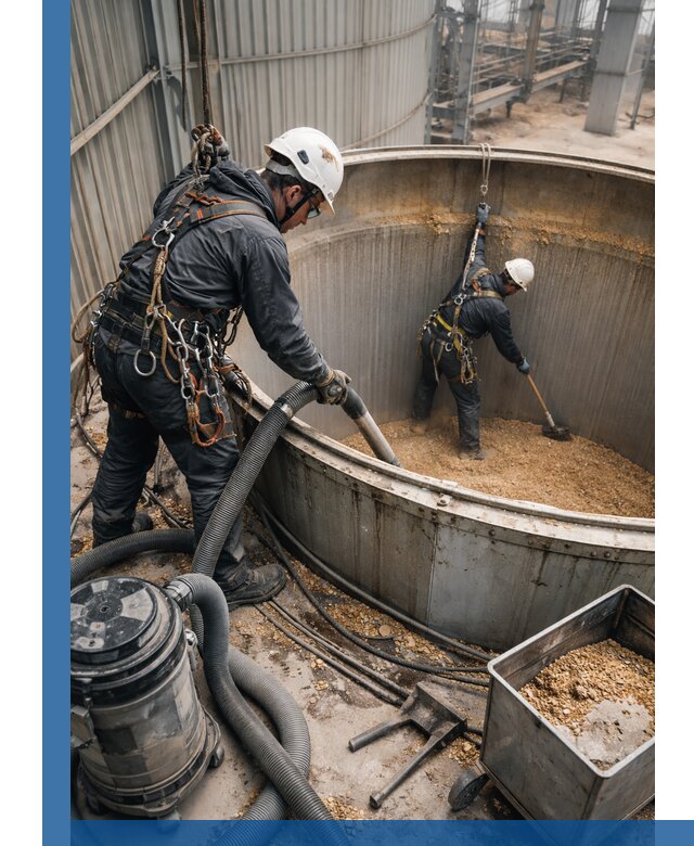 Профессиональная чистка зерновых бункеров в Асбесте с выездом