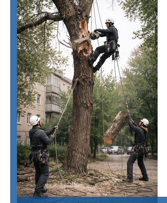 Срочное удаление аварийных деревьев в Асбесте с гарантией безопасности