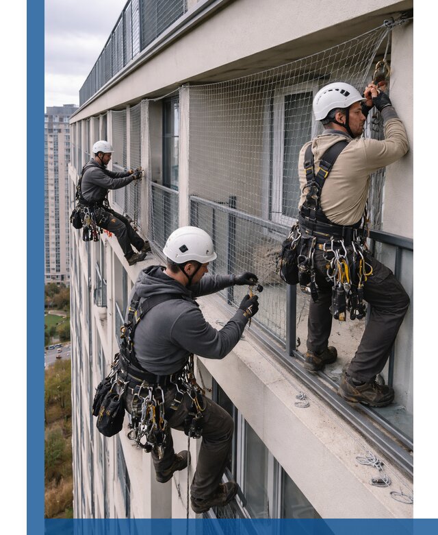 Профессиональный монтаж защитной сетки от птиц в Асбесте